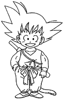 coloriage dragon ball z Sangoku enfant